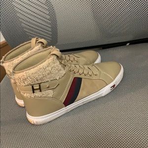 Tommy Hilfiger tan high tops